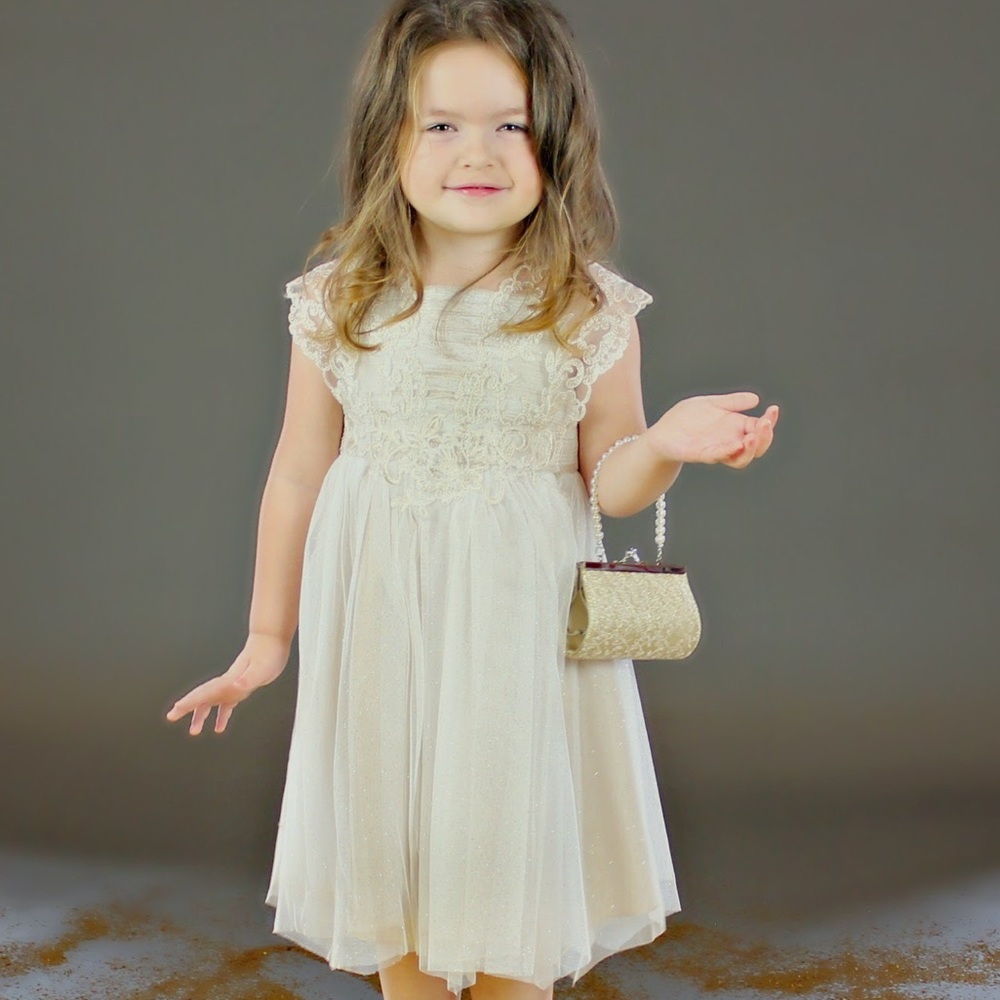 Monsoon children’s gold glitter dress size 4